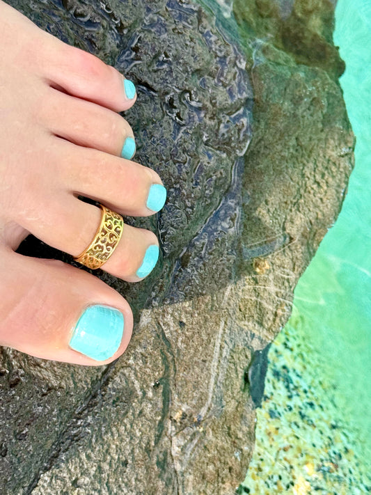 Waterproof Gold adjustable toe ring