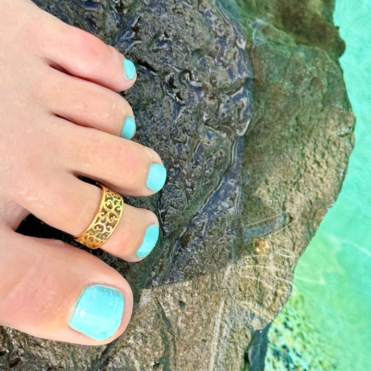 Waterproof hypoallergenic Gold adjustable toe ring