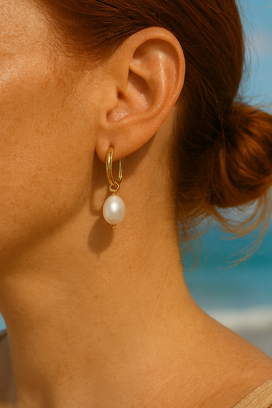 "Blazing Star" Pearl Earrings