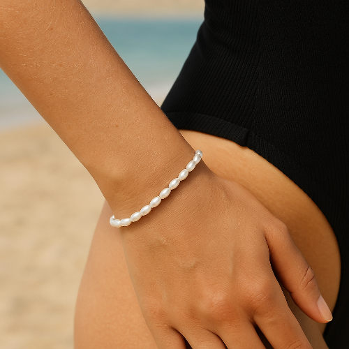 "Painted Lady" Pearl Bracelet