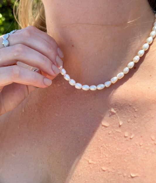 "Painted Lady" Pearl Choker