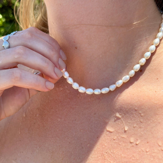 "Painted Lady" Pearl Choker