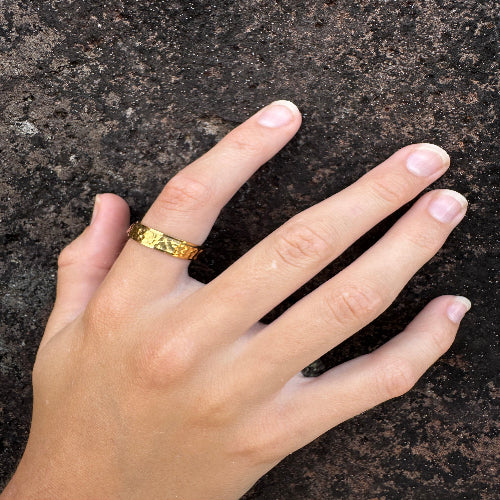Waterproof Gold fidget sensory spinning ring