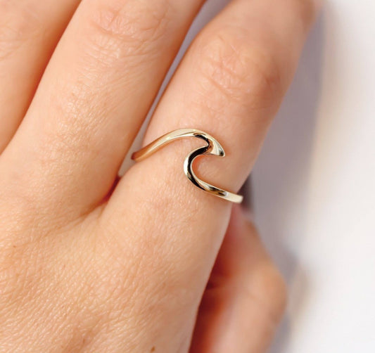 "Blue Lotus" Wave Adjustable Ring