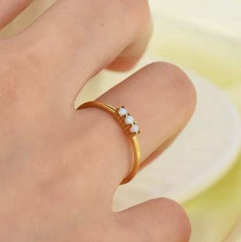 "Moonflower" Opal Ring