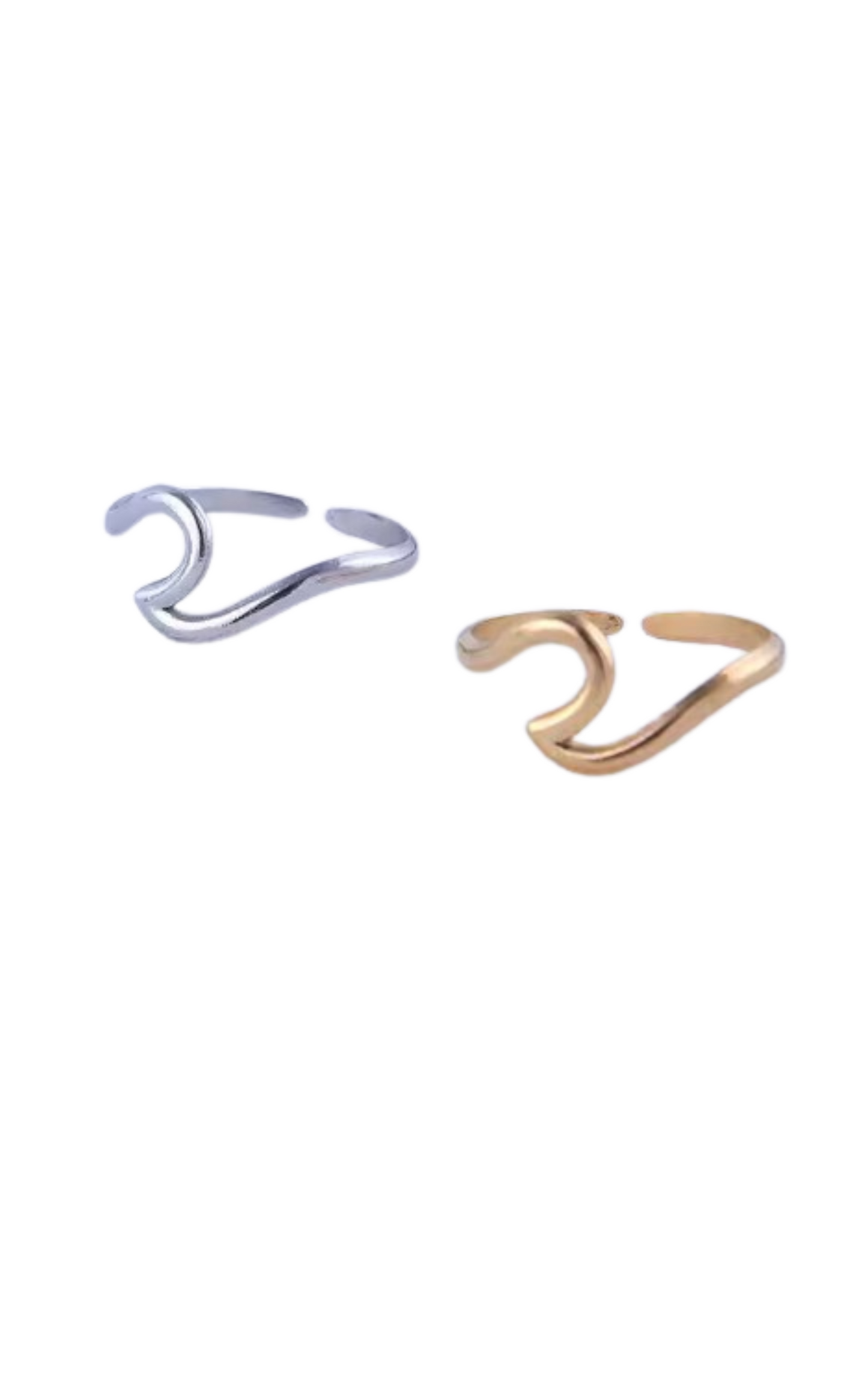 "Blue Lotus" Wave Adjustable Ring