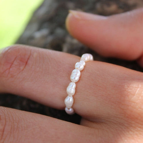 Waterproof Freshwater Pearl adjustable ring