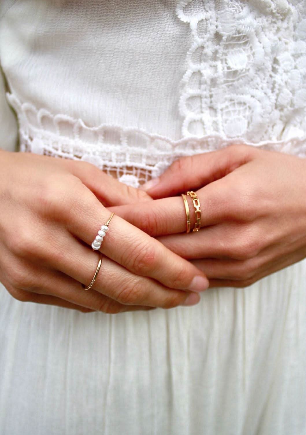 "Aspen Daisy" Pearl Ring - Wyldflower Jewellery