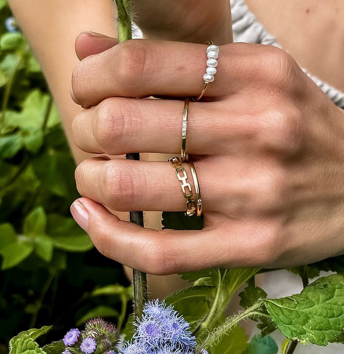 "Aspen Daisy" Pearl Ring - Wyldflower Jewellery