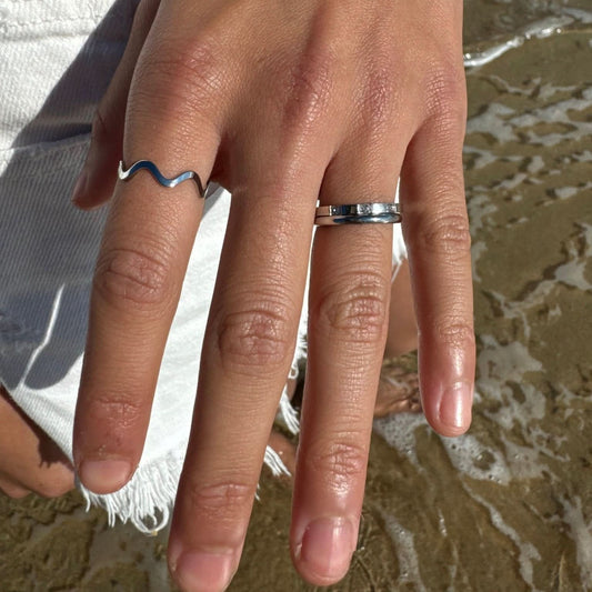 "Bachelor Buttons" Wave Rings - Wyldflower Jewellery