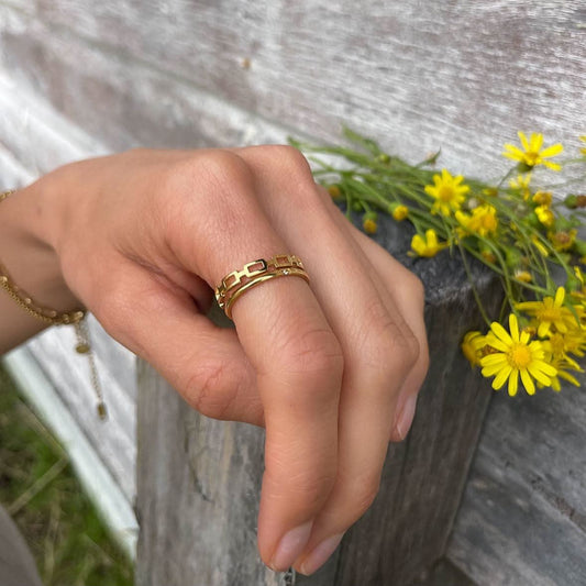 "Bellflower" Geometric Rings - Wyldflower Jewellery