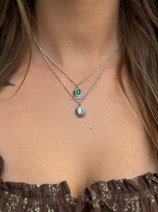 "Calla" Stone Pendant Necklace - Wyldflower Jewellery