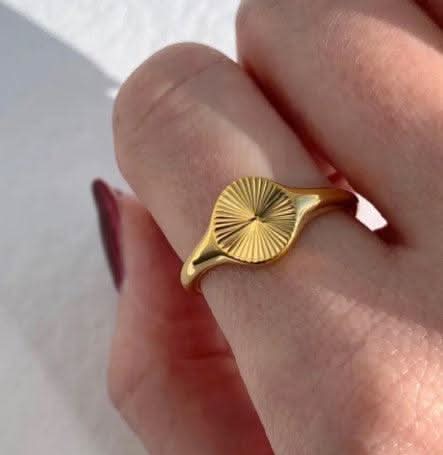 waterproof gold signet ring