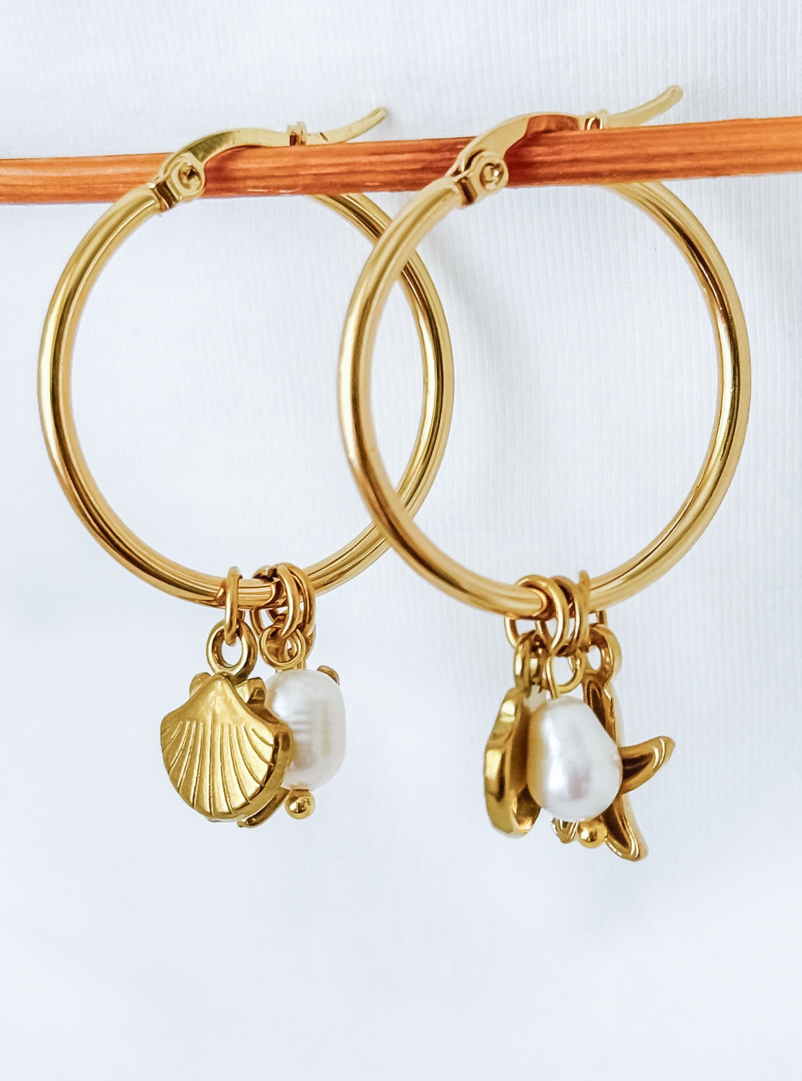 "Blue Lotus" Hoop Earrings