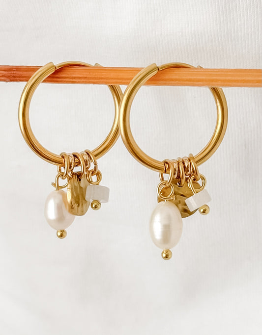 "Bluebell" Pendant Hoop Earrings
