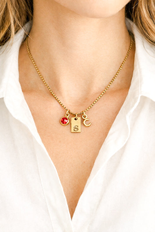 "Gerbera" Initial Necklace