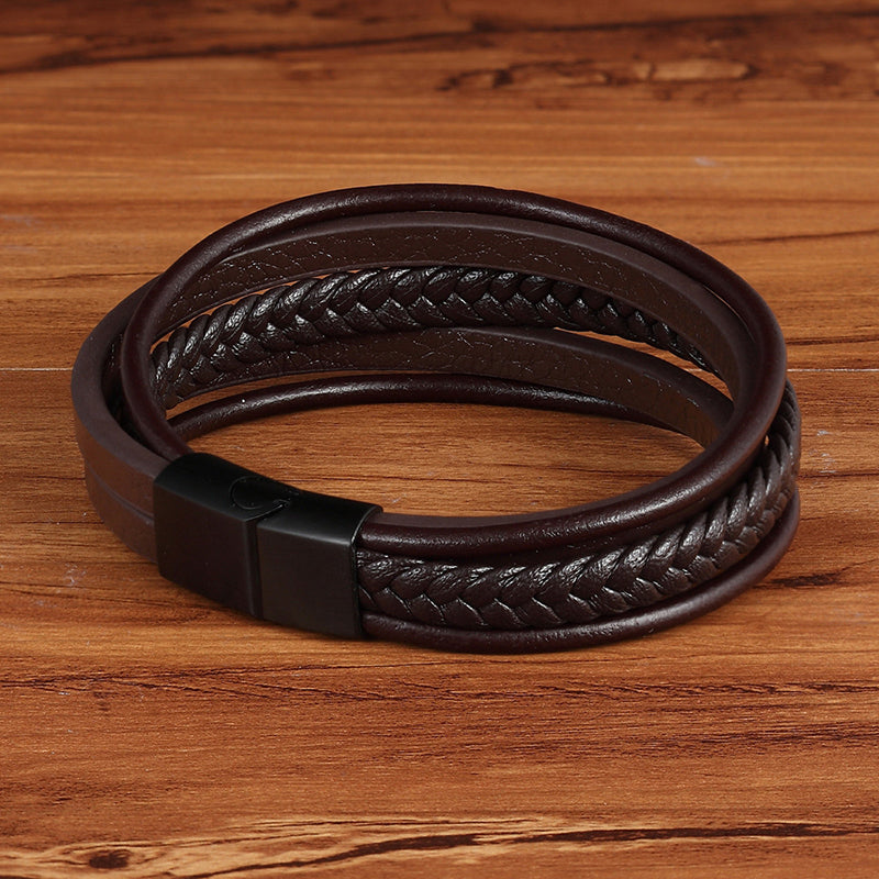 Hawthorn Men's Braided Leather Bracelet