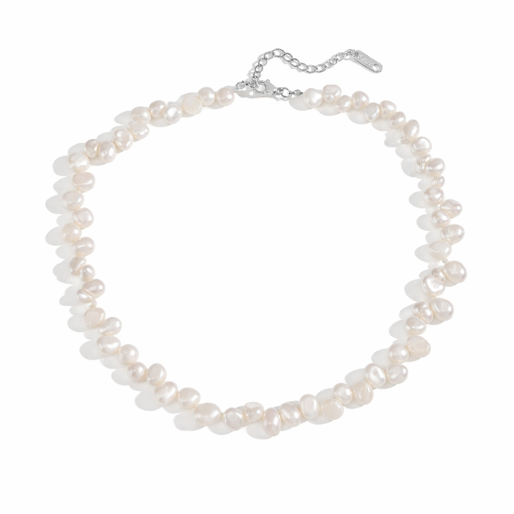 Waterproof hypoallergenic stainless steel pearl necklace 