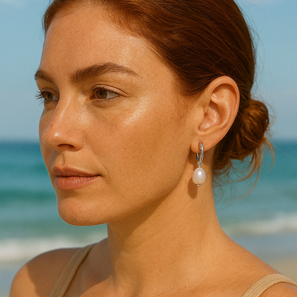 "Blazing Star" Pearl Earrings