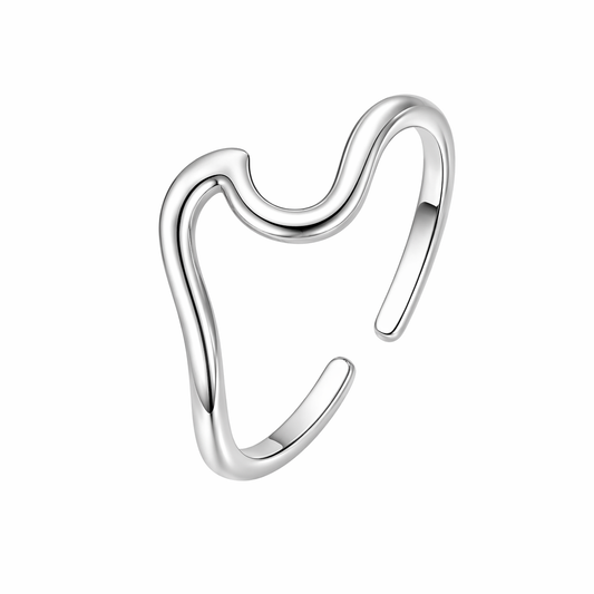 waterproof hypoallergenic wave silver adjustable toe ring