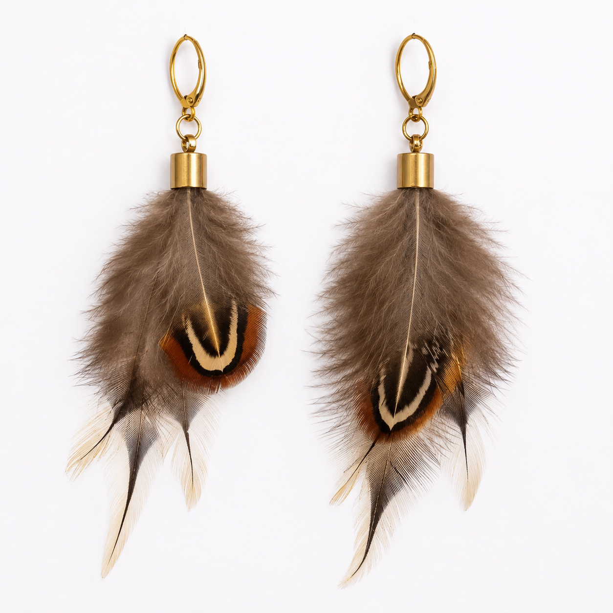 Woodsmoke Feather Earrings