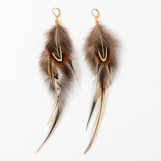 Woodsmoke Feather Earrings