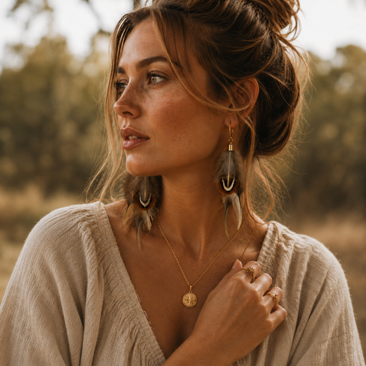 Woodsmoke Feather Earrings