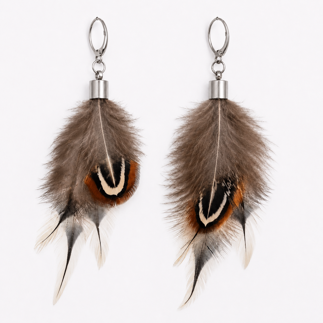 Woodsmoke Feather Earrings