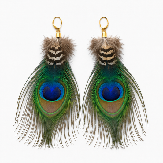 Emerald Echo Feather Earrings