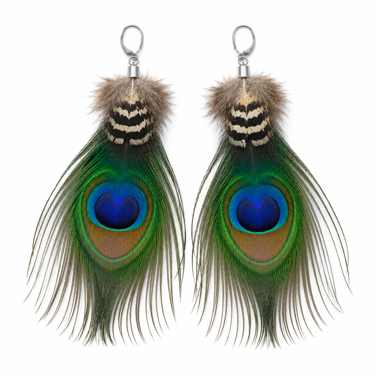 Emerald Echo Feather Earrings
