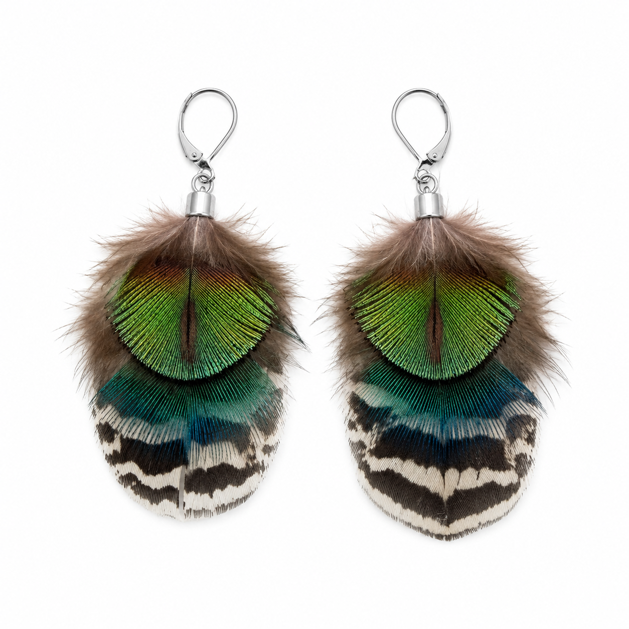 Emerald Echo Feather Earrings