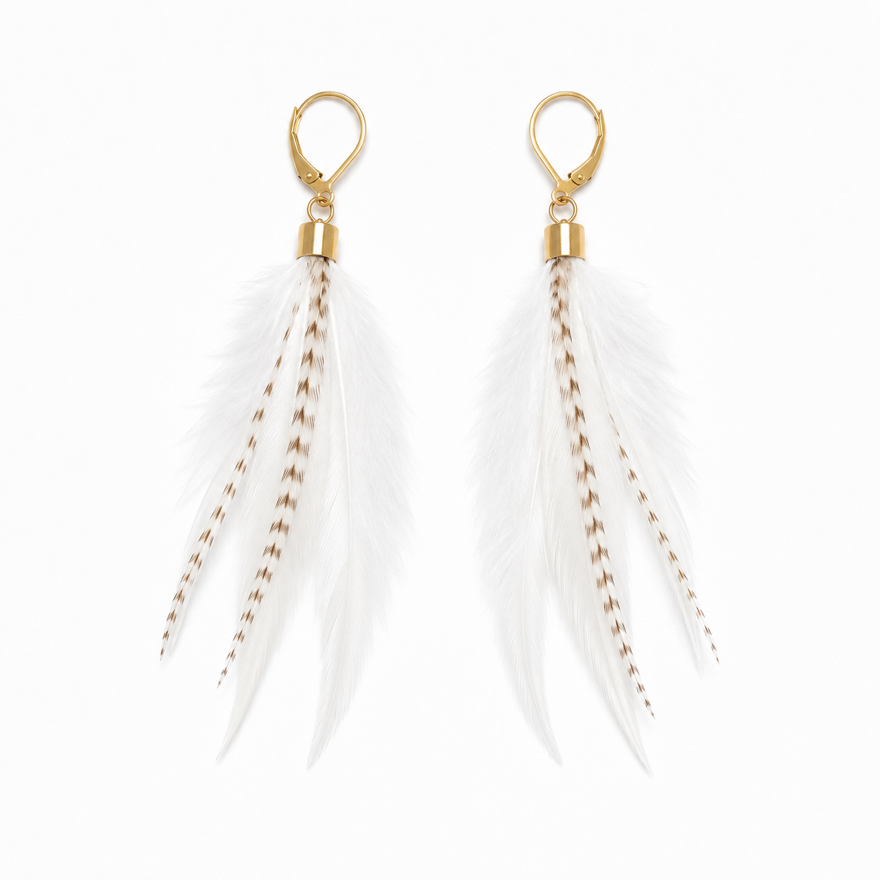 Ivory Wild Feather Earrings