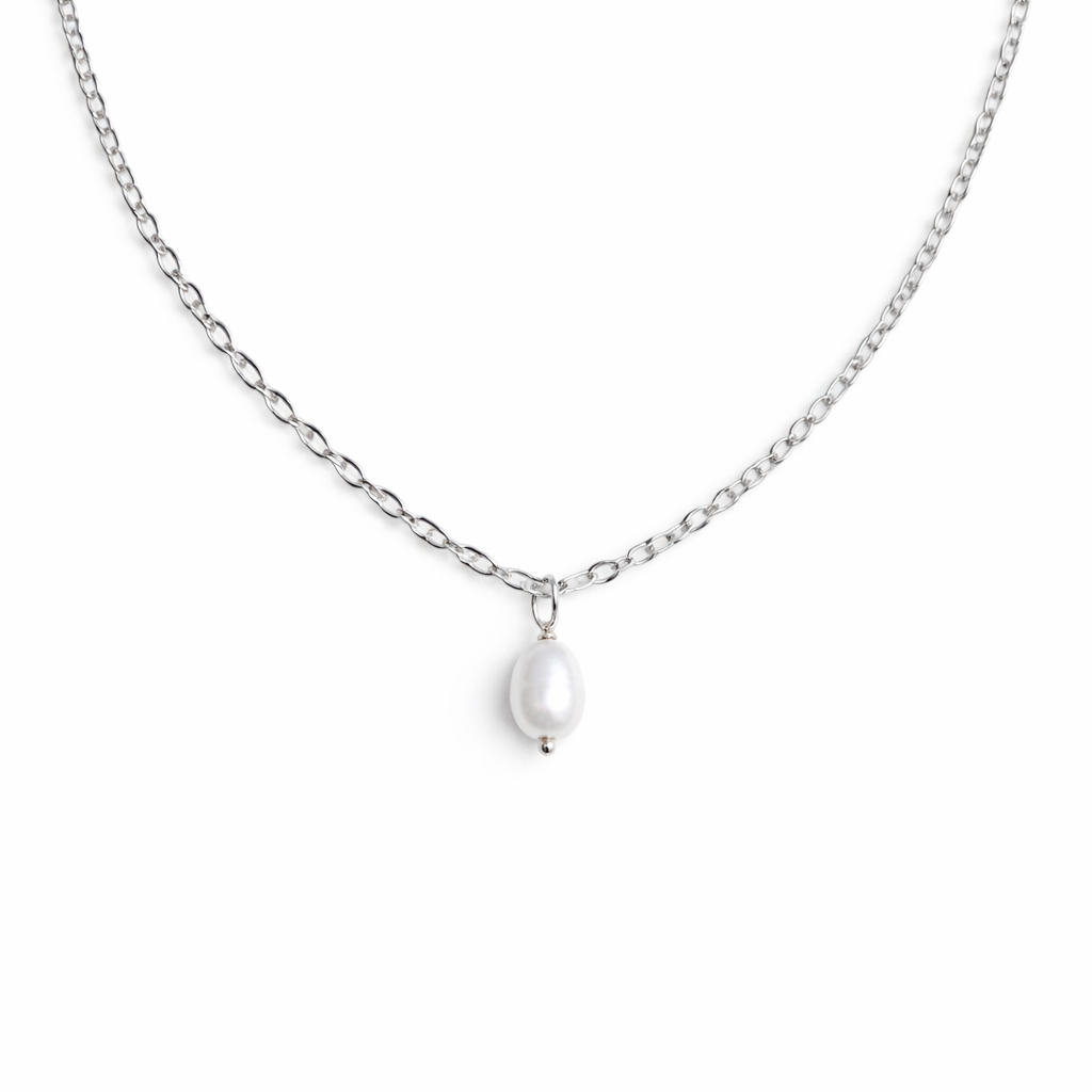 Waterproof hypoallergenic stainless steel pearl necklace 