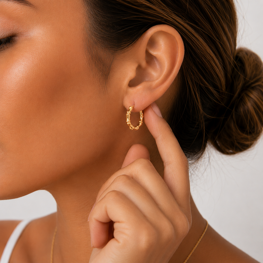 "Bamboo" Hoop Earrings