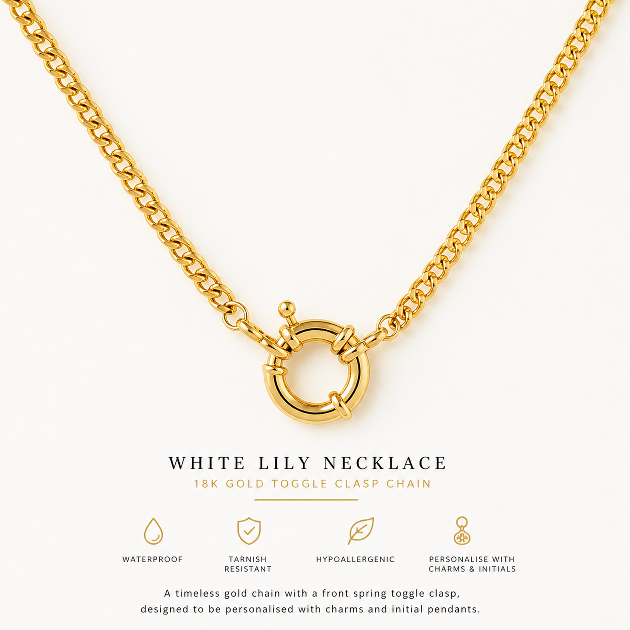 "White Lily" Toggle Clasp Necklace