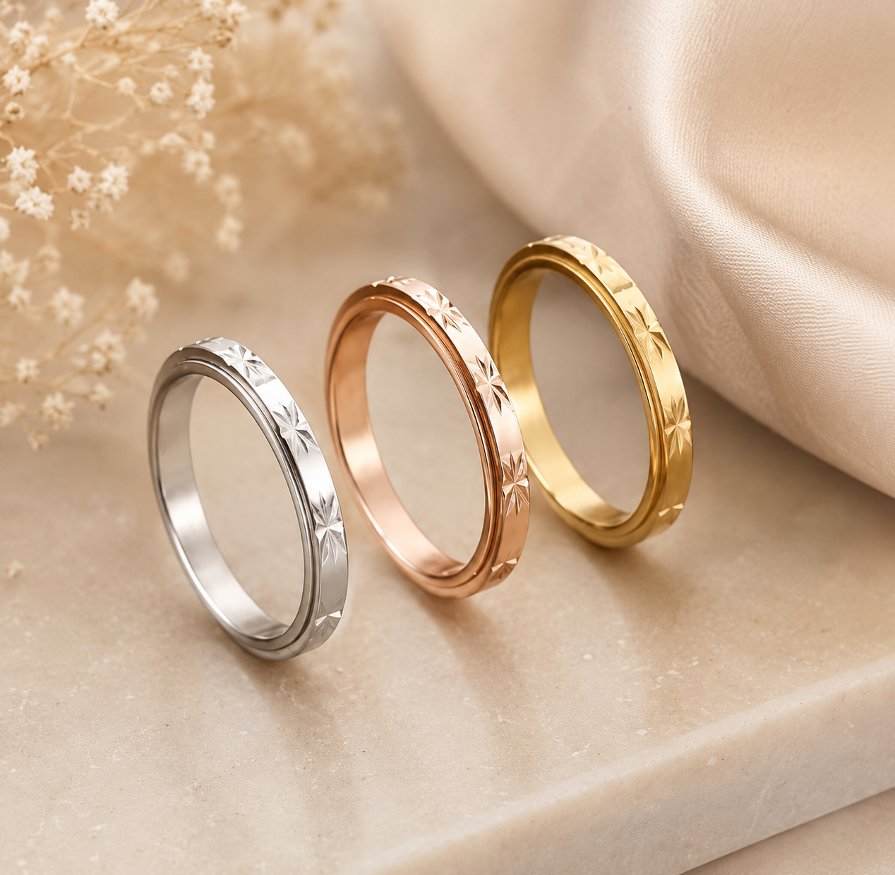 Waterproof  fidget sensory  spinner ring