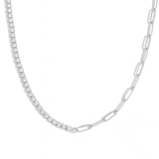 waterproof hypoallergenic zirconia gems tennis necklace 