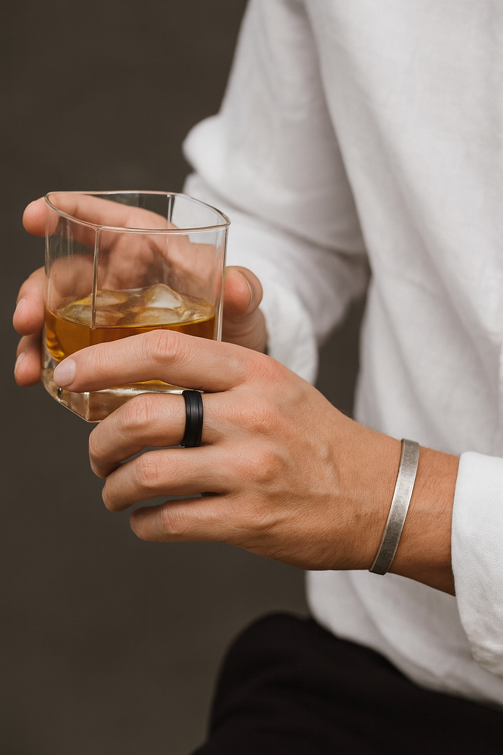 "Aster" Brushed Metal Ring