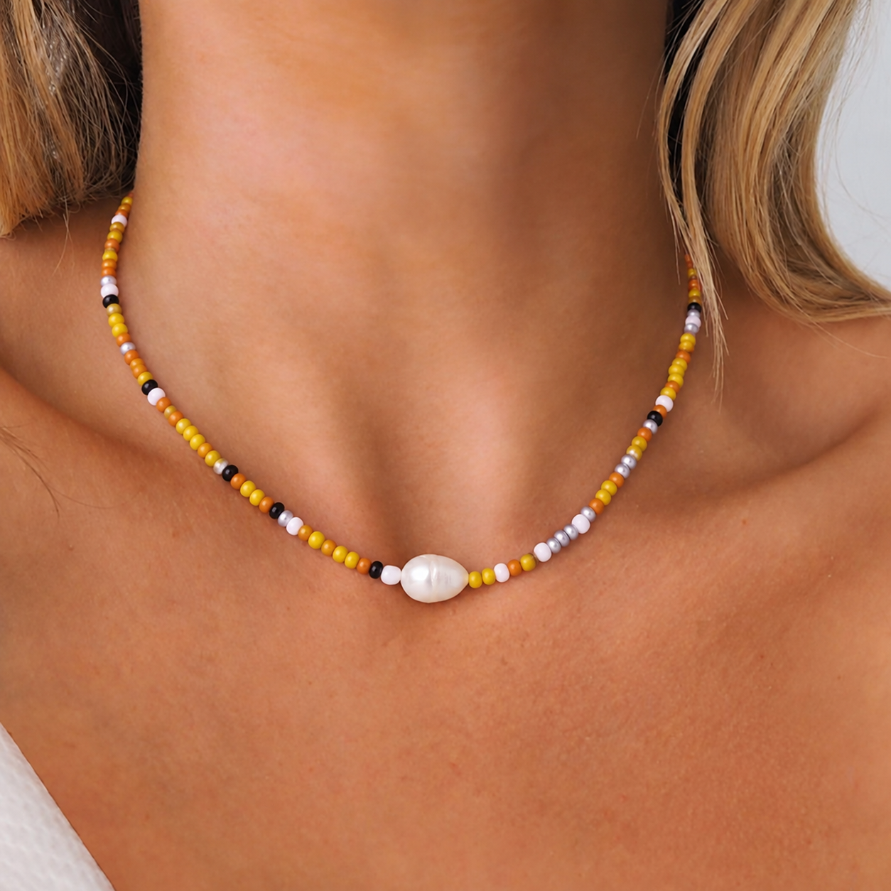 Mimosa Pearl Bead Necklace
