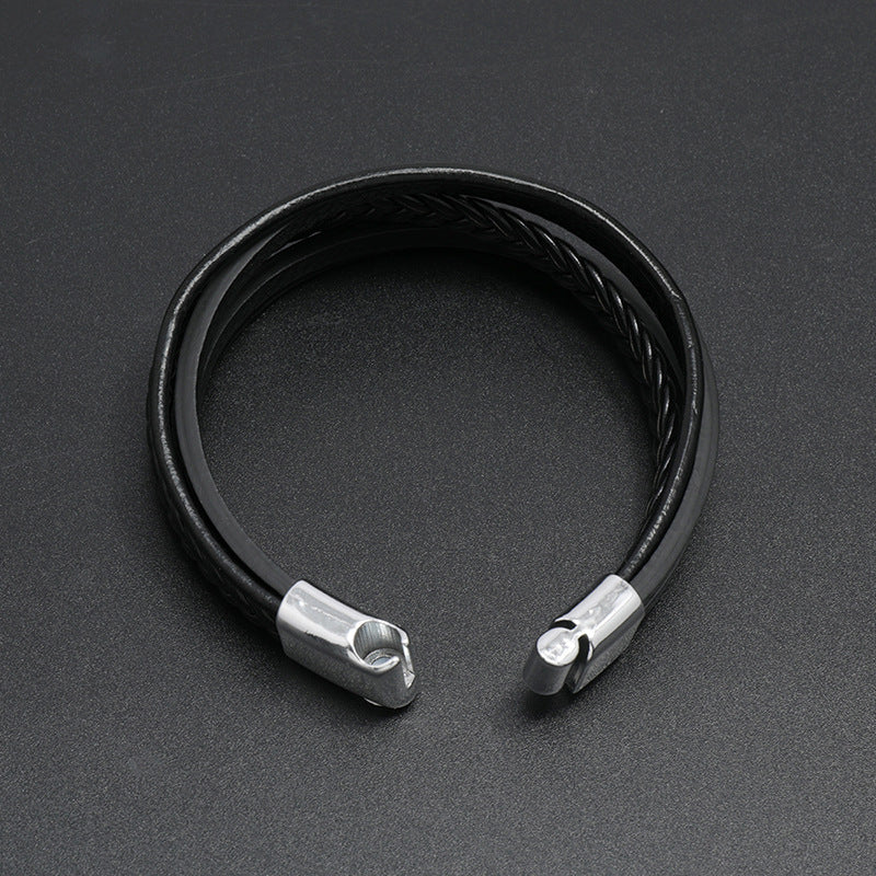 Hawthorn Men's Braided Leather Bracelet