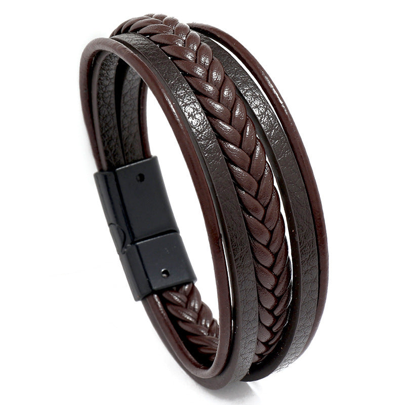 Hawthorn Men's Braided Leather Bracelet