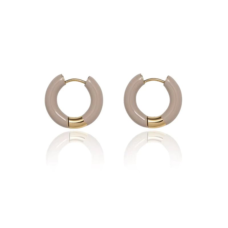 Enamel Hoop Earrings
