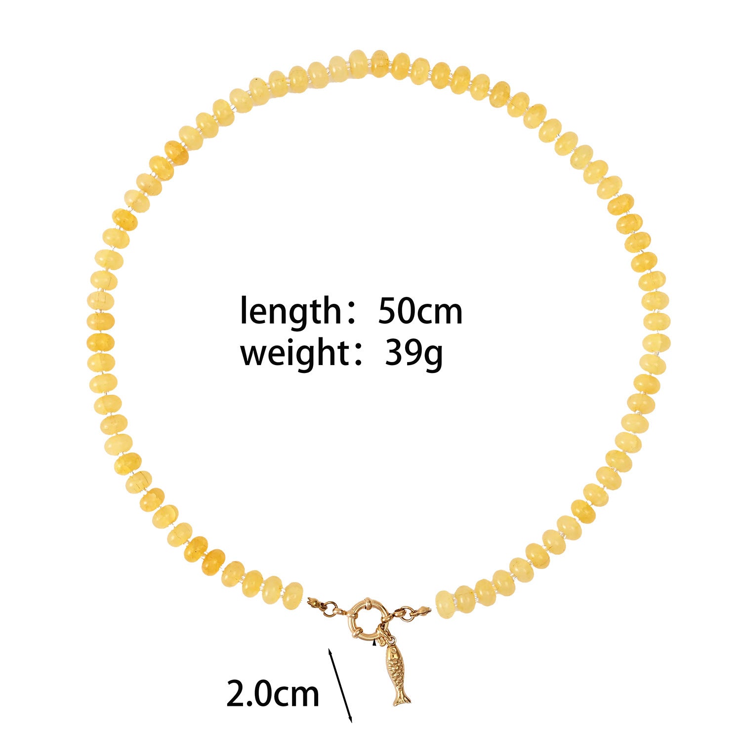 Fish Charm Bead Necklace