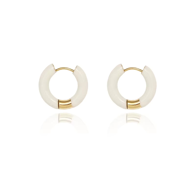 Enamel Hoop Earrings