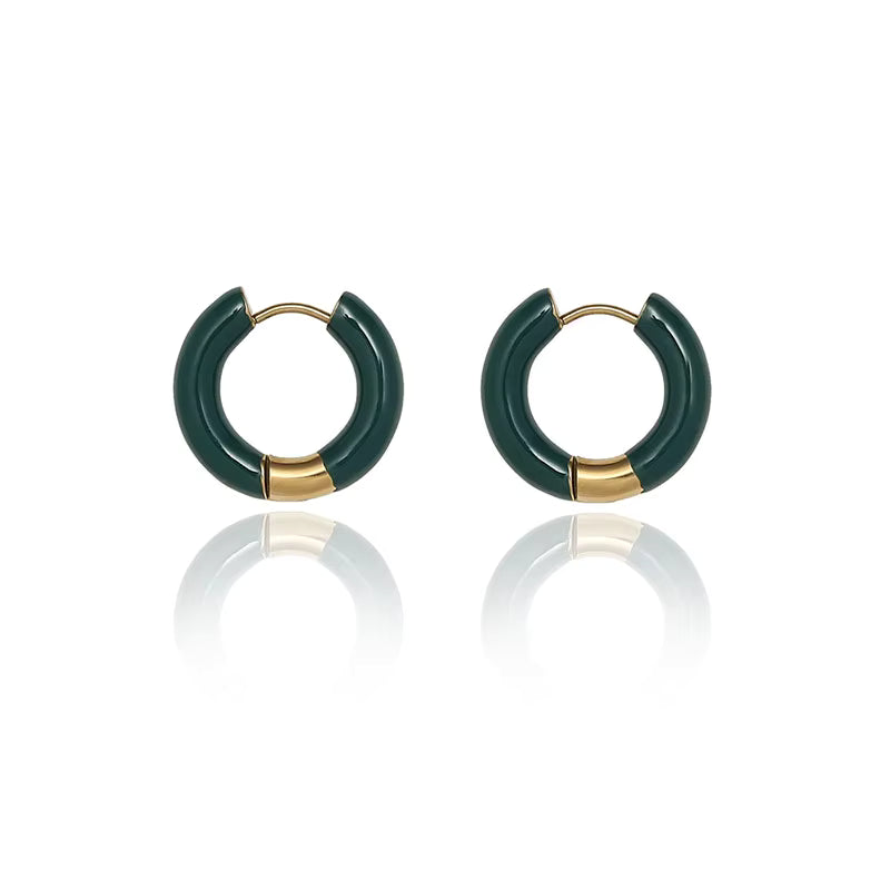 Enamel Hoop Earrings