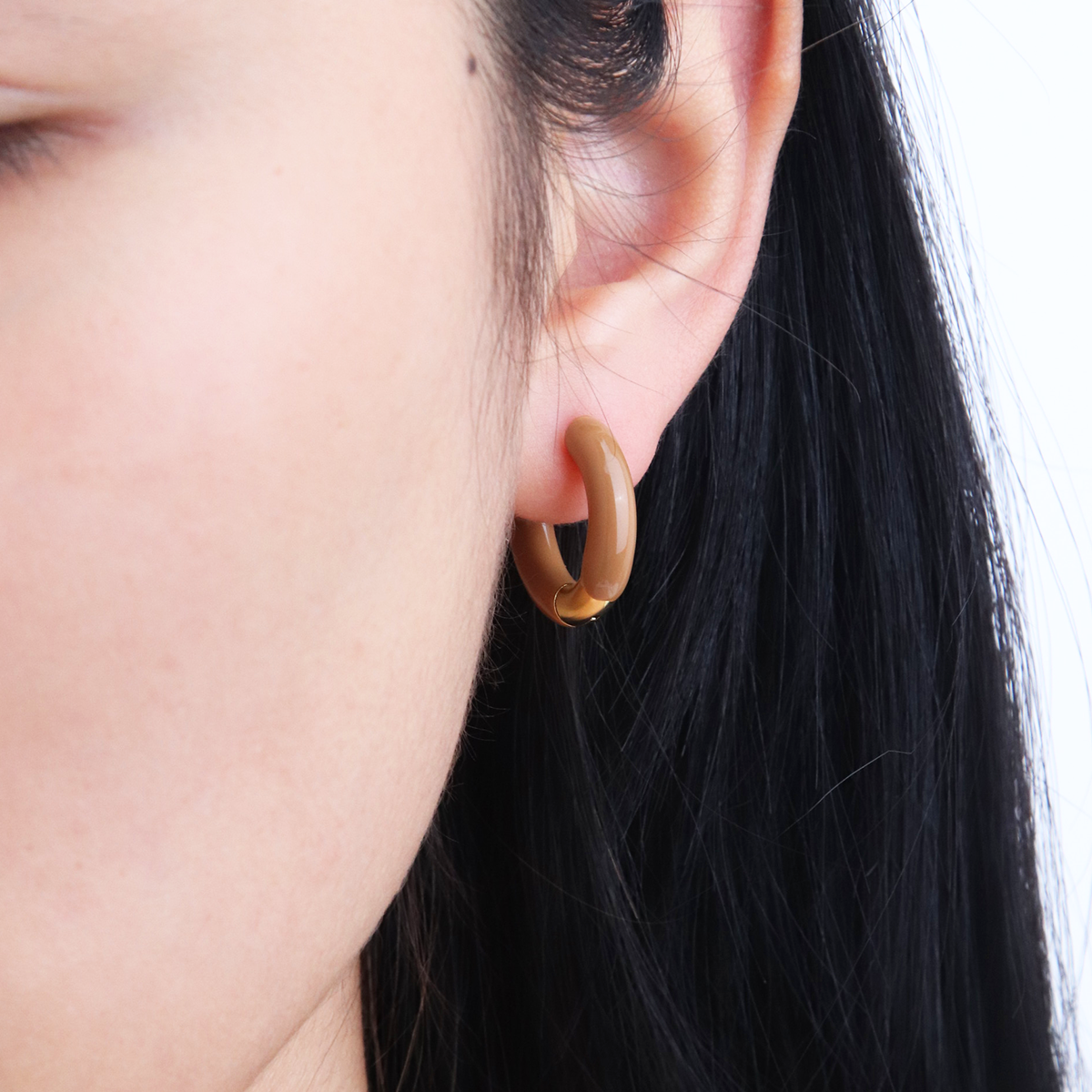 Enamel Hoop Earrings