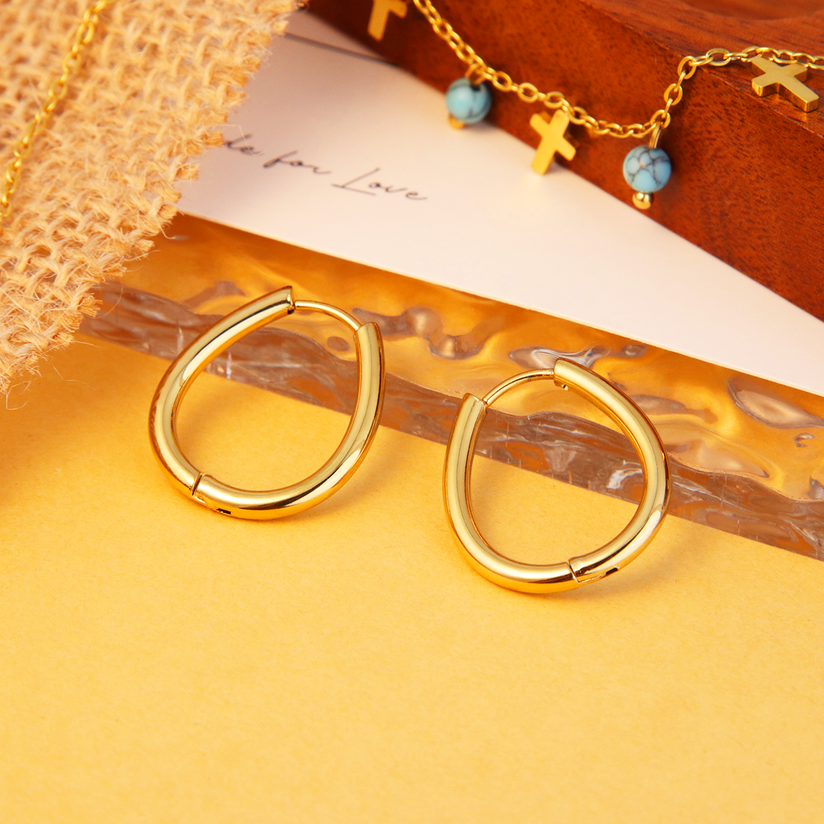 Tear Drop Hoop Earrings