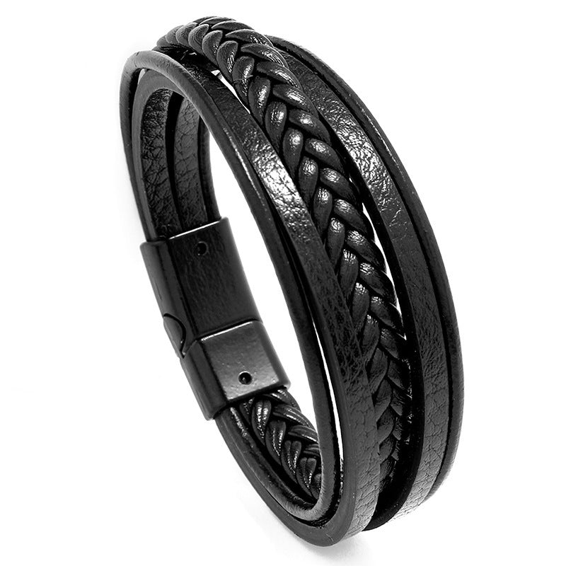 Hawthorn Men's Braided Leather Bracelet