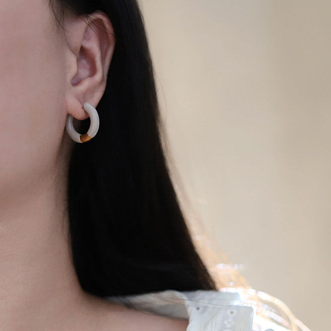 Enamel Hoop Earrings