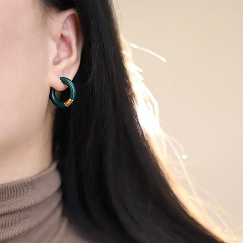 Enamel Hoop Earrings